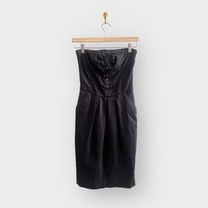 TO THE MAX Pinstripe Strapless Button Down Dress (Sz 2)